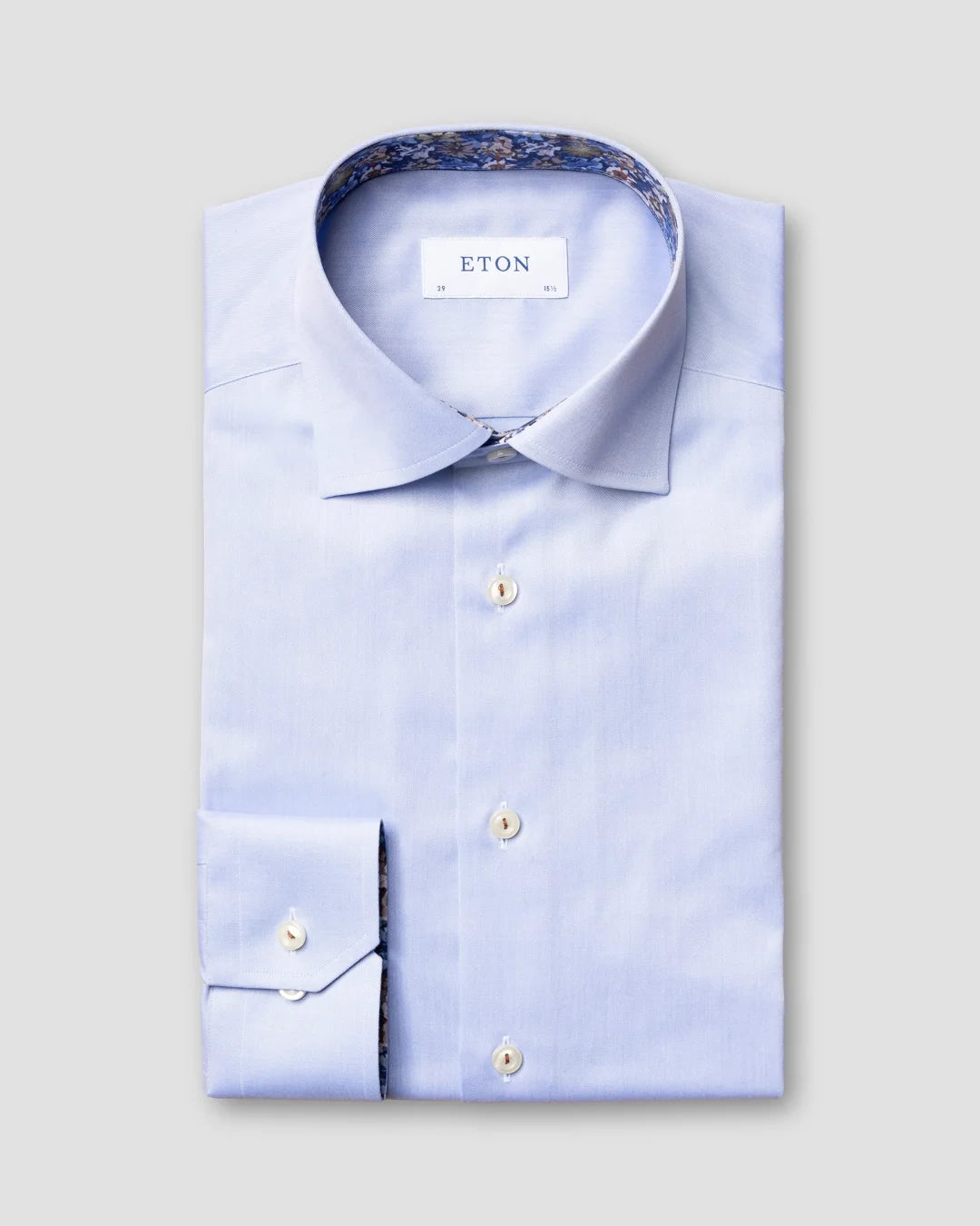 Light Twill Shirt Floral Details Eton