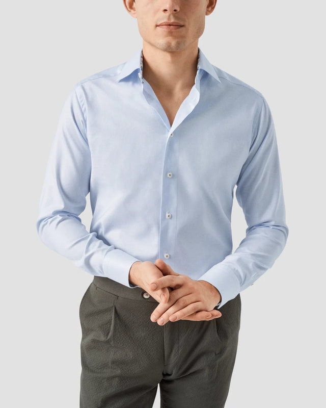 Baumwoll-TENCEL™ Lyocell-Hemd in Faux-Uni - Eton