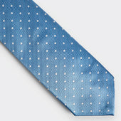 Light White Spot Herringbone Silk Tie