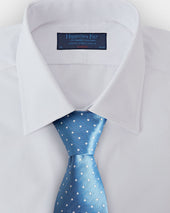 Light White Spot Herringbone Silk Tie
