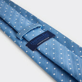 Light White Spot Herringbone Silk Tie