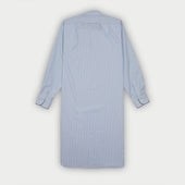Light Wide Stripe Cotton Nightshirt With Navy Piping
