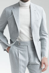 Herringbone Wool And Cashmere Suit Made In Italy