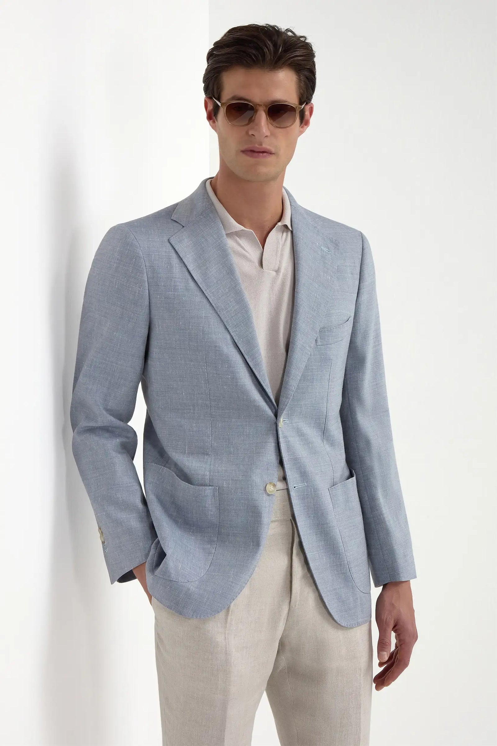 Light Wool And Linen Jacket Made In Italy