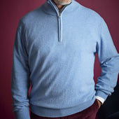 Light Zip Neck Cashmere Sweater