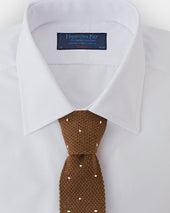 Light Brown White Spot Knitted Cashmere Tie