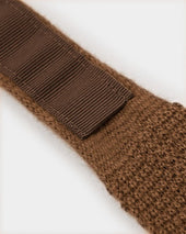 Light Brown White Spot Knitted Cashmere Tie