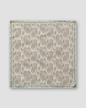 Light Paisley Print Tussah Silk Pocket Square