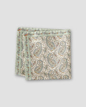 Light Paisley Print Tussah Silk Pocket Square