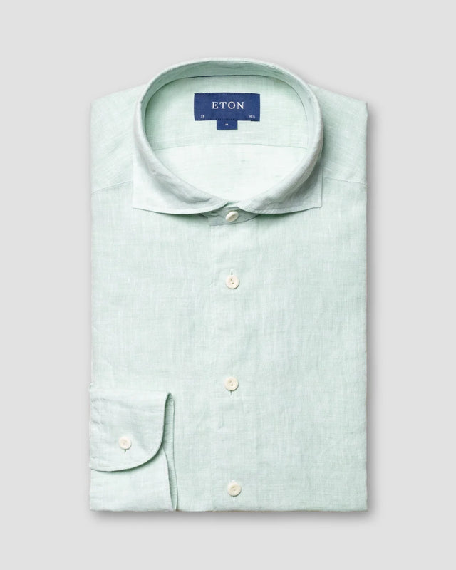Mintgrünes Leinenhemd – Slim Fit - Eton