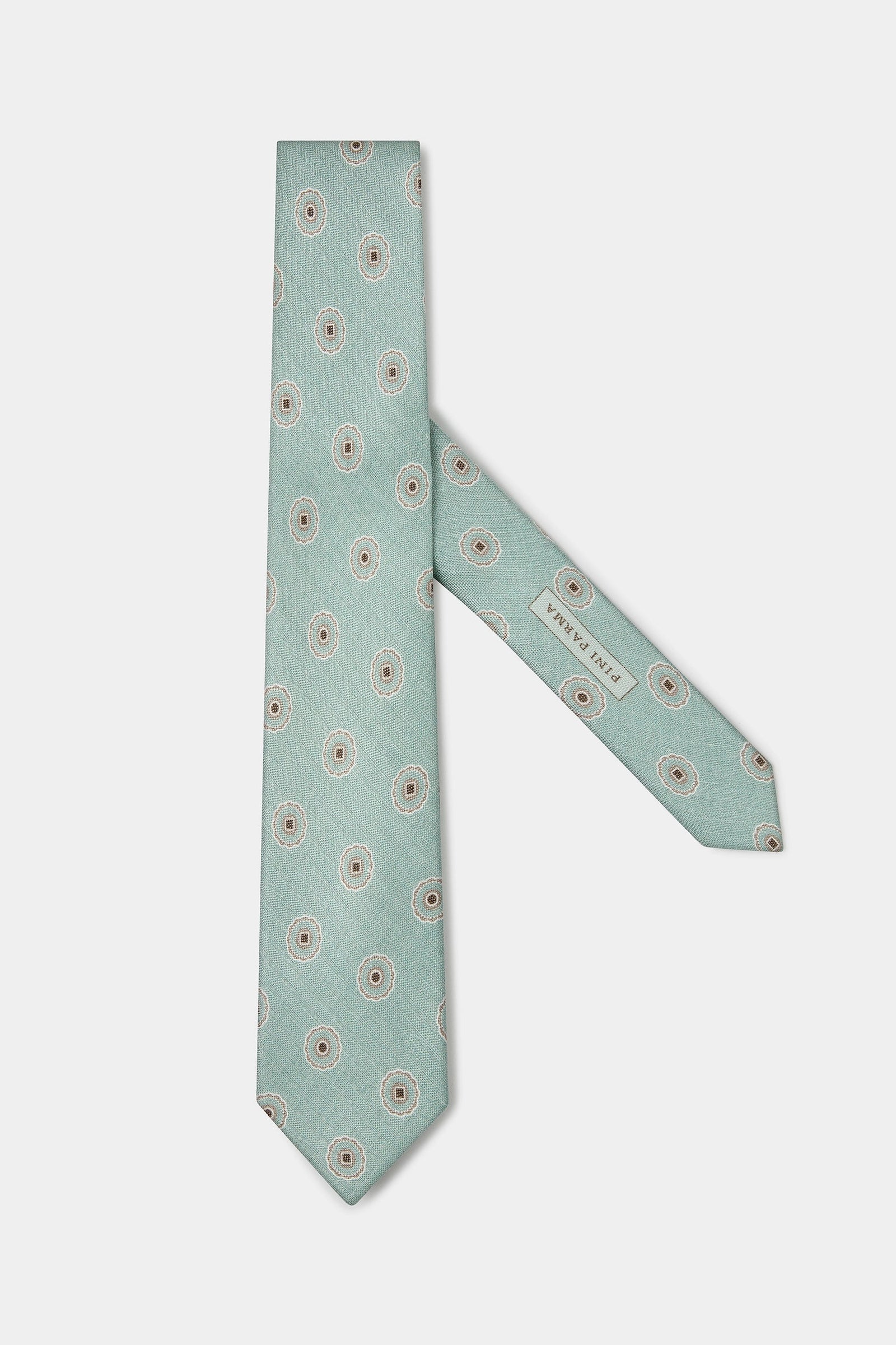 Light Green Macro Fancy Tie Made In Italy