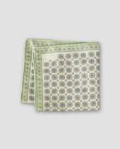 Light Medallion Print Tussah Silk Pocket Square