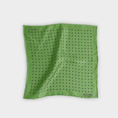 Light Green Navy Medium Spot Silk Pocket Square