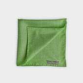 Light Green & Navy Small Spot Silk Pocket Square