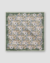Light Floral Print Tussah Silk Pocket Square