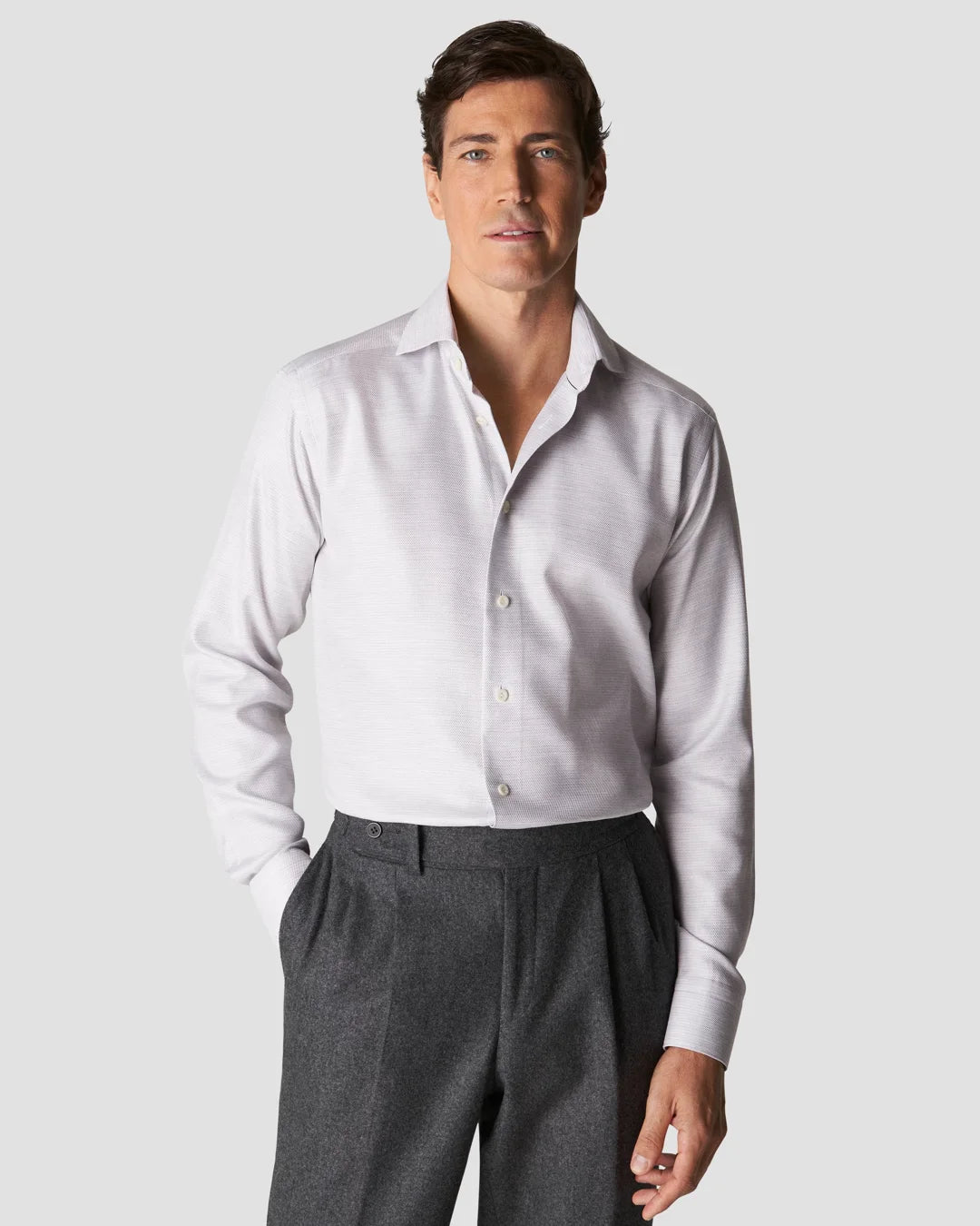 Gray Fine Twill M Lange Shirt Eton