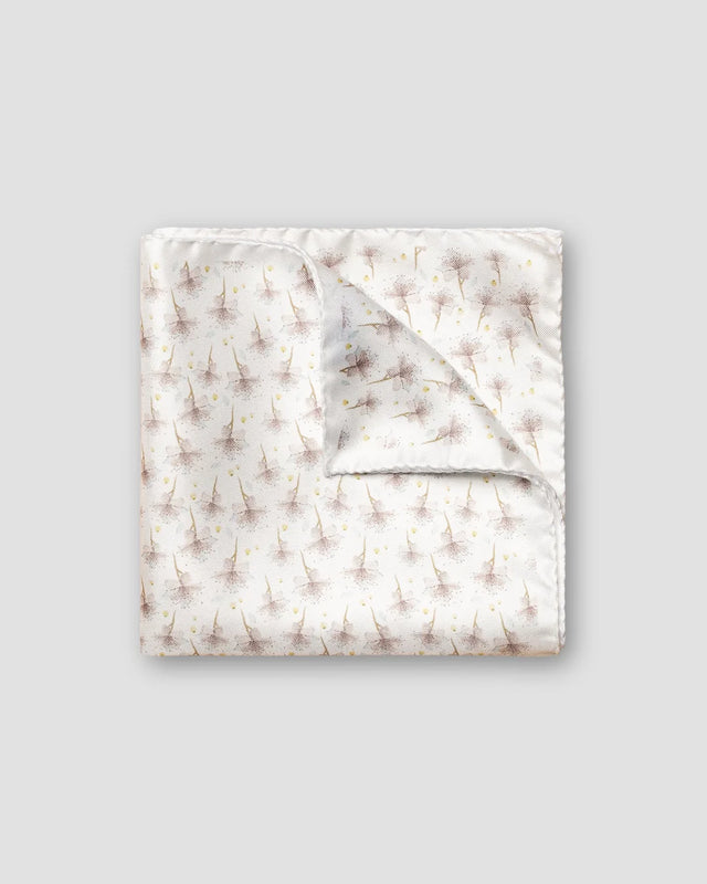 Gray Floral Silk Pocket Square