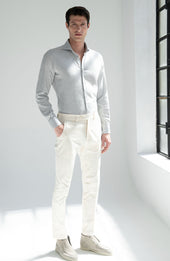 Herringbone Cotton And Tencel Shirt Made In Italy