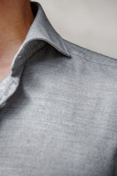 Herringbone Cotton And Tencel Shirt Made In Italy