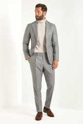 Light grey herringbone suit - Made in Italy