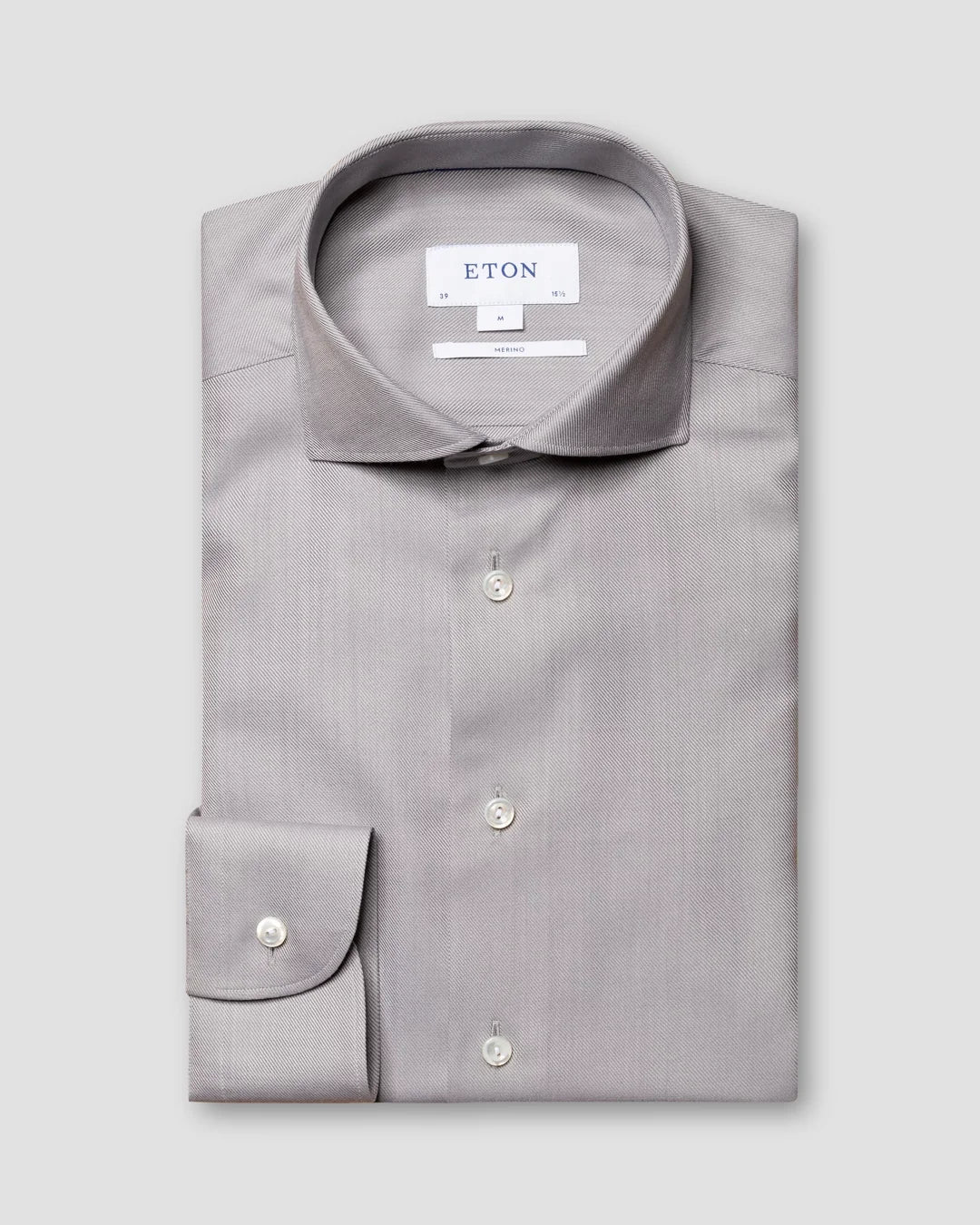 Mid Gray Brushed Merino Wool Shirt Eton