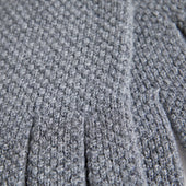 Moss Stitch Pure Cashmere Gloves