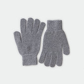 Moss Stitch Pure Cashmere Gloves