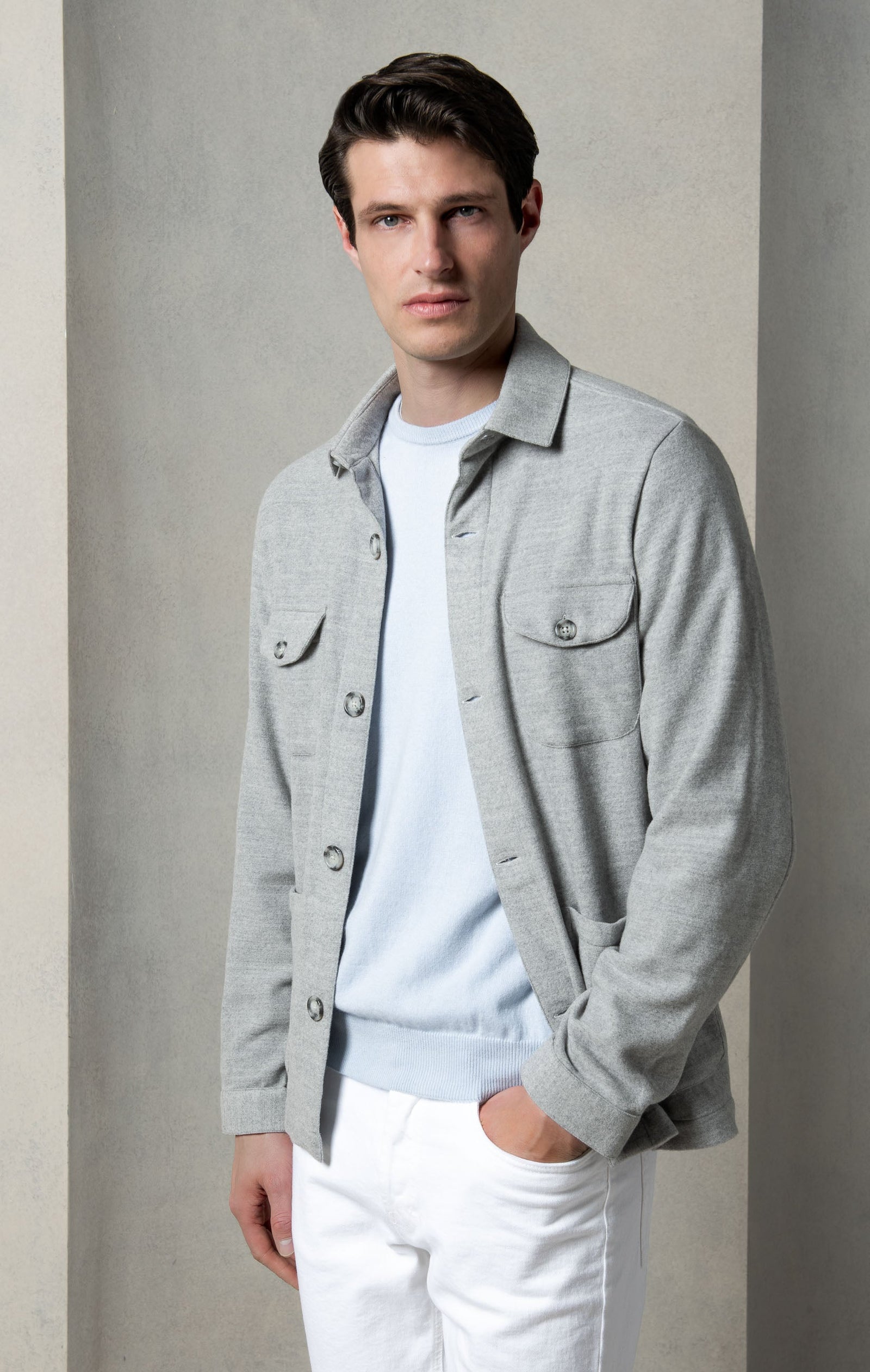 Safari Jacket Flannel Super 180 S Made In Italy