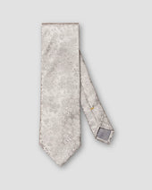 Hellgraue Jacquard-Seidenkrawatte mit floralem Muster