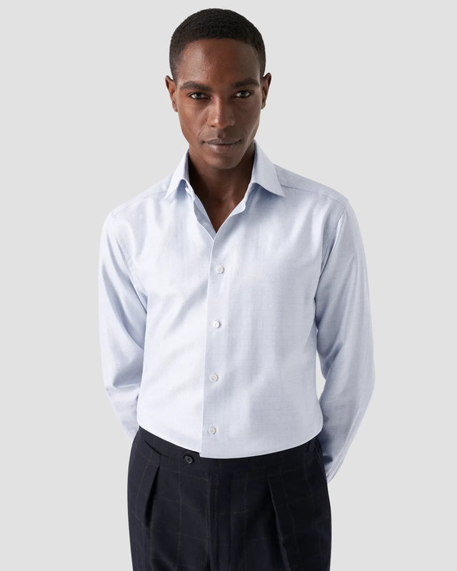 Hellgrau kariertes King-Twill-Hemd - Eton