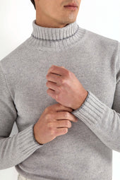 Turtleneck With Collar Detail Made In Italy