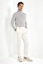 Turtleneck With Collar Detail Made In Italy