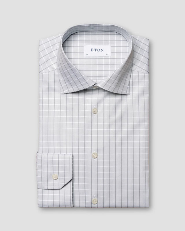 Light grey Twill Shirt - Eton