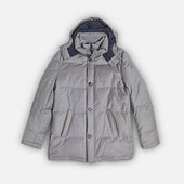 Light Grey Loro Piana Wool & Silk Blend Mante Coat