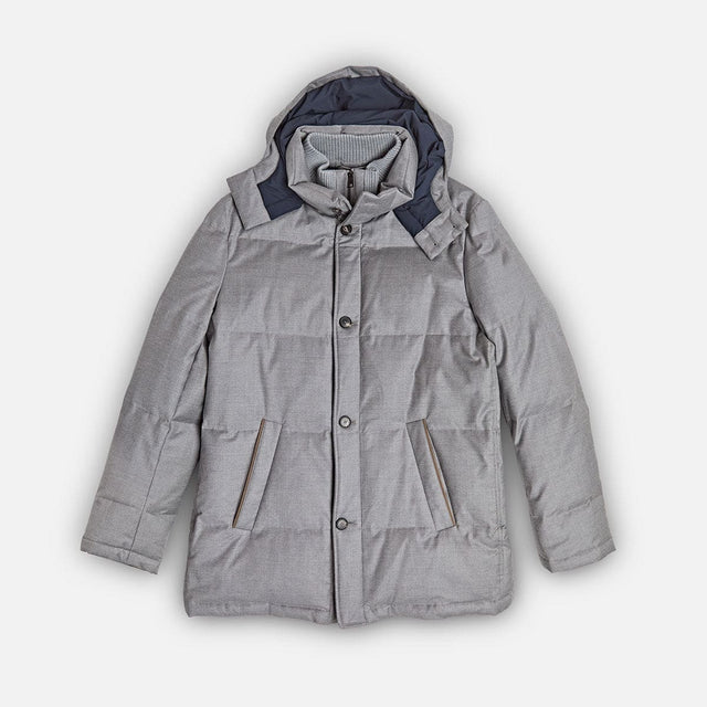Light Grey Loro Piana Wool & Silk Blend Mante Coat