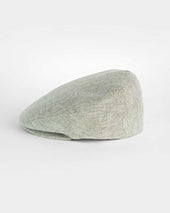 Light Micro Herringbone Linen Flat Cap