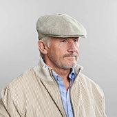 Light Plain Micro Herringbone Linen Toni Cap