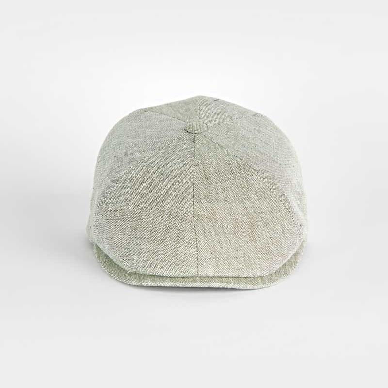 Light Plain Micro Herringbone Linen Toni Cap
