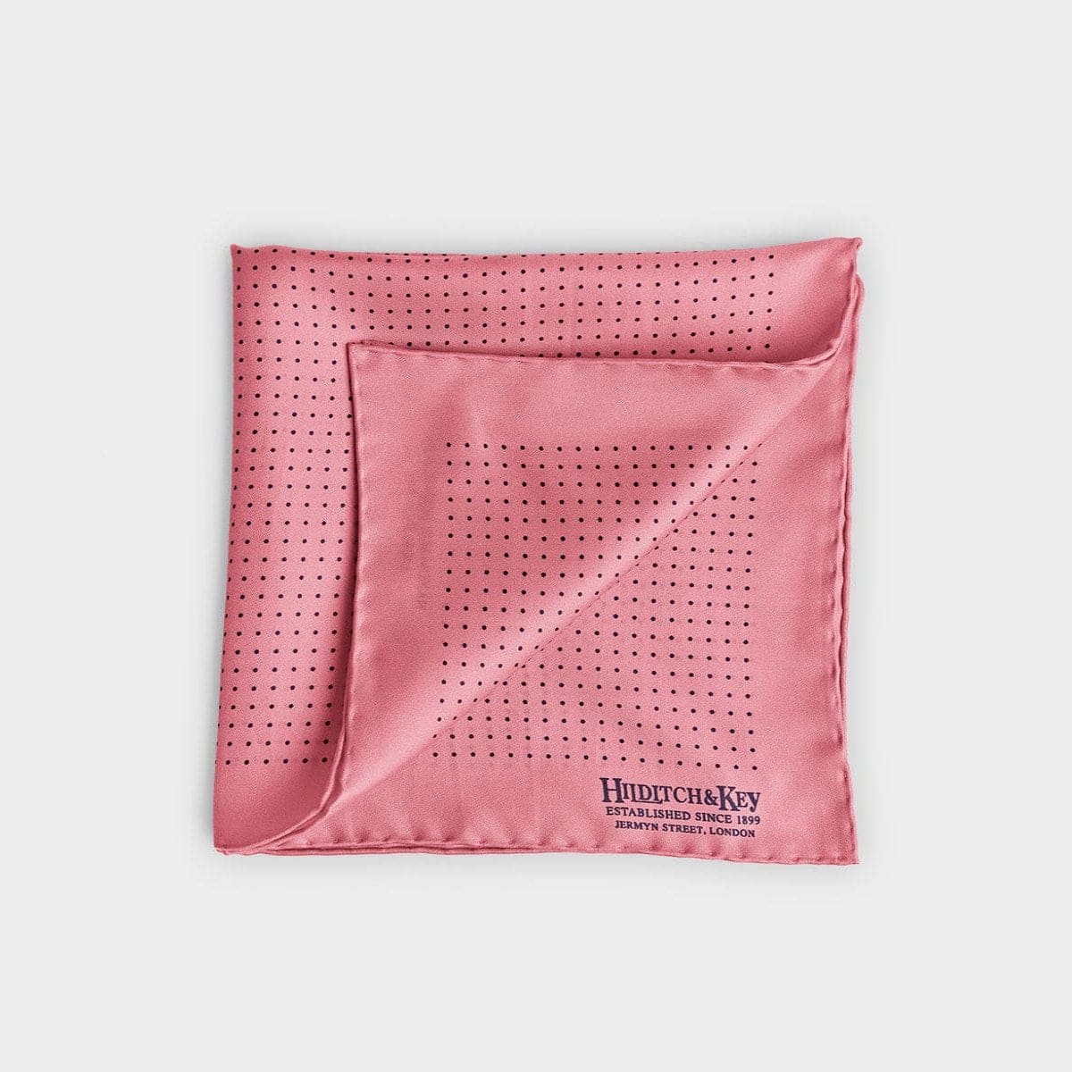 Light Navy Small Spot Silk Pocket Square