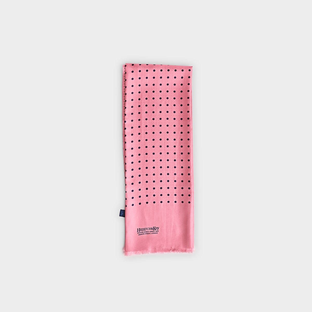 Light Navy Spot Silk Tubular Scarf