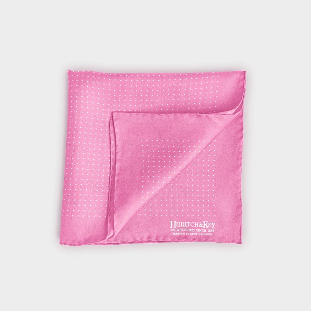 Light White Small Spot Silk Pocket Square