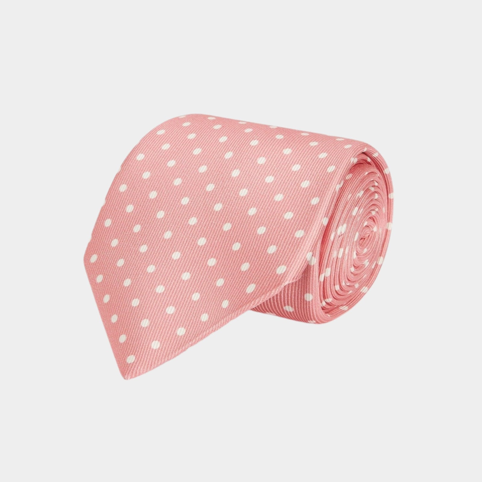 Light White Spot Printed Silk Tie