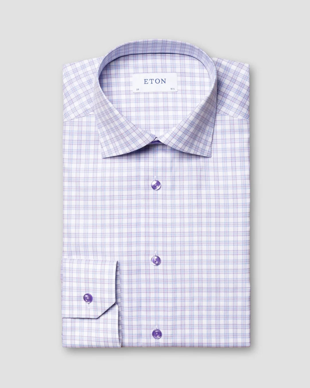 Light Purple Checked Shirt Eton