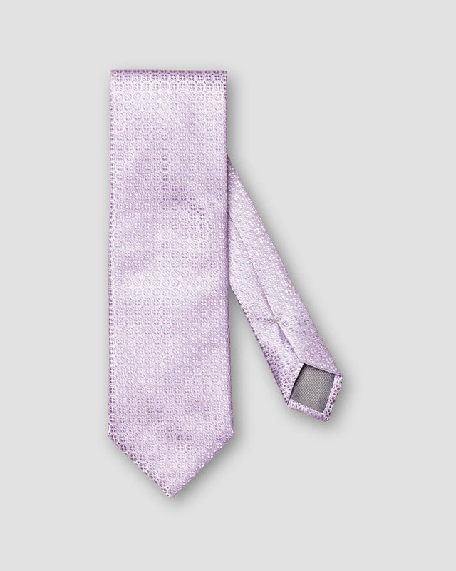 Lila Seidenkrawatte mit Medaillon-Muster