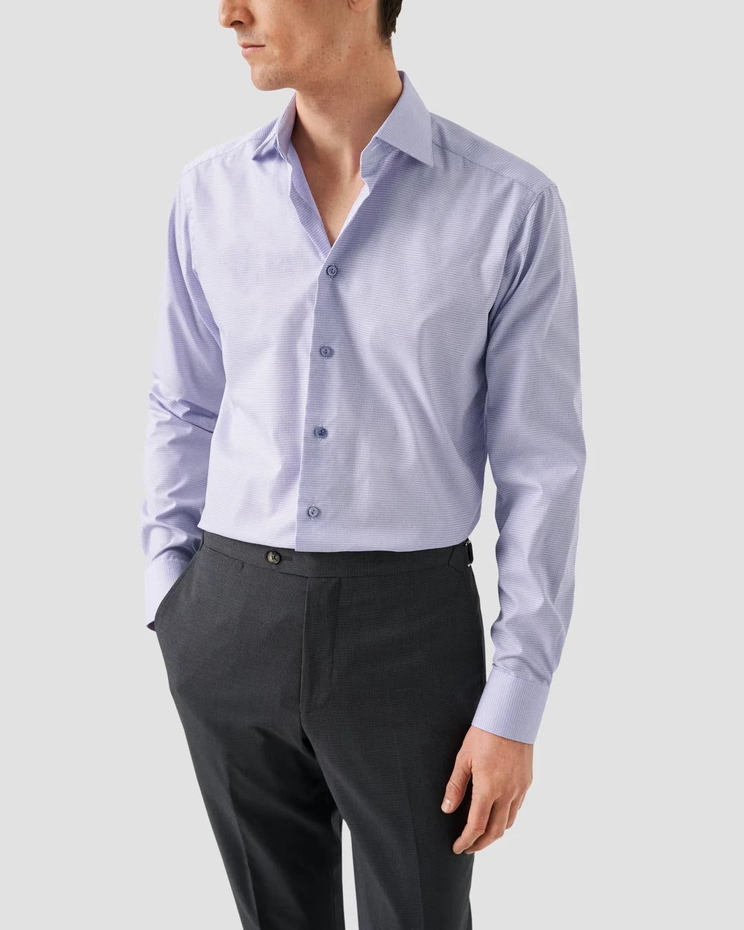 Light Purple Semi Solid Supima 120 Piqu Shirt Eton