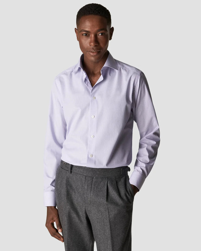 Hellviolett gestreiftes Signature-Poplin-Hemd - Eton