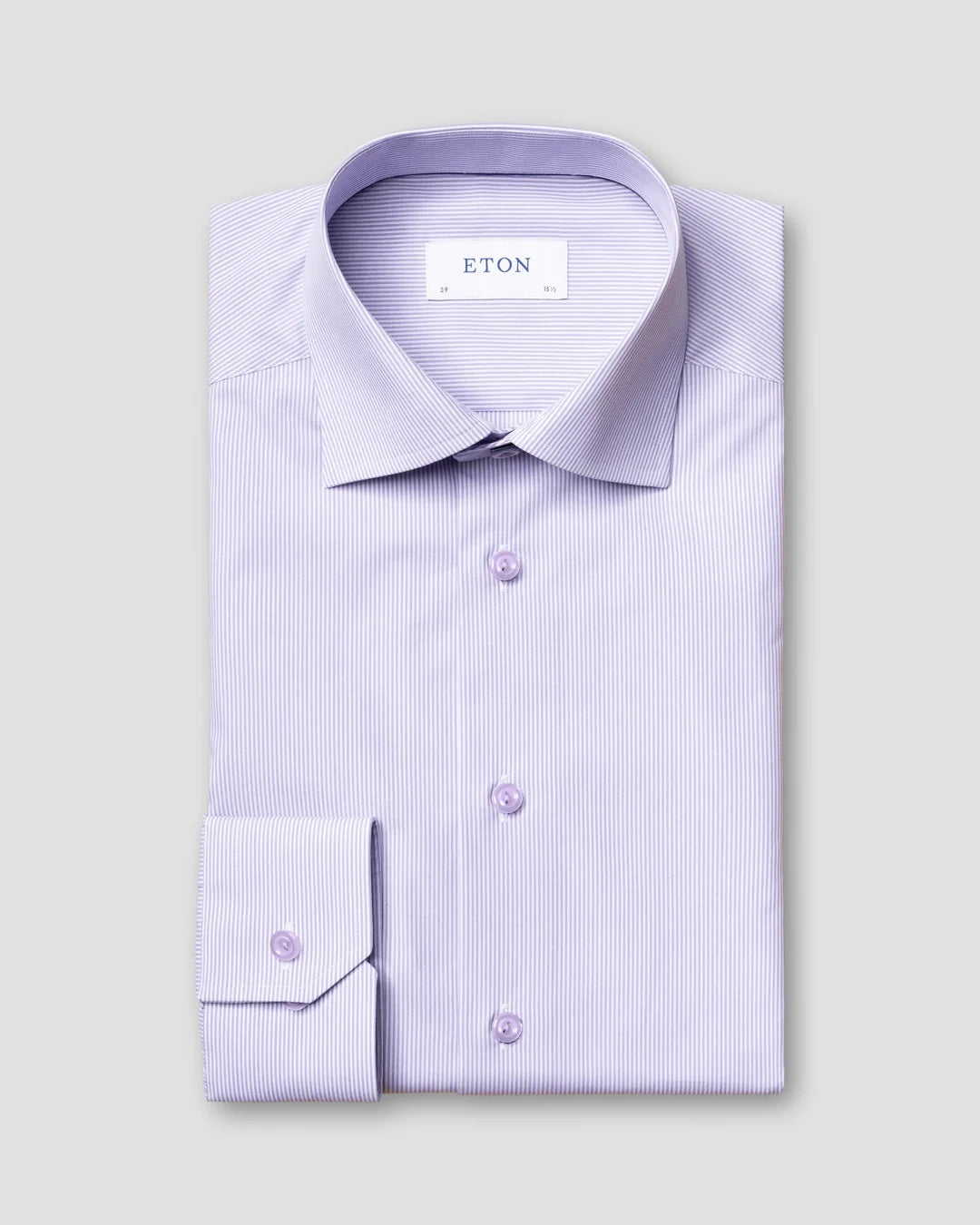 Mid Purple Striped Signature Poplin Shirt Eton