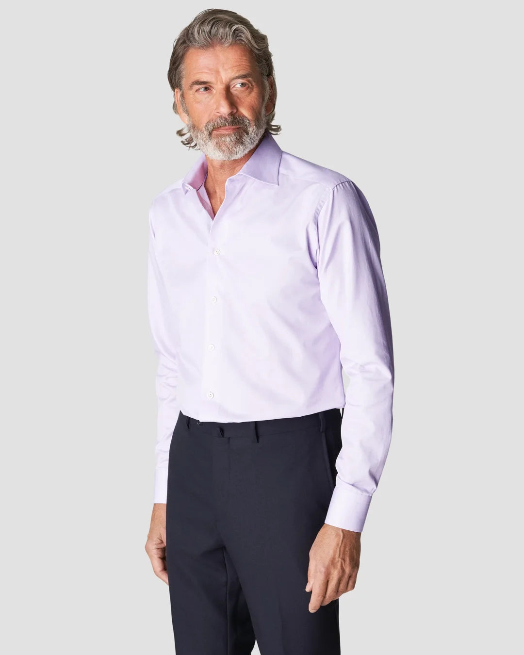 Purple Signature Twill M Lange Shirt Eton