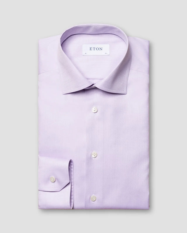 Light Purple Herringbone Twill Shirt - Eton