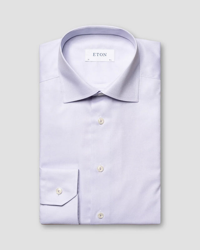 Lila Twill-Hemd mit Diamantstruktur - Eton